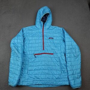 Patagonia Nano Puff Pullover Hoody Jacket Mens Medium Blue Primaloft 84186
